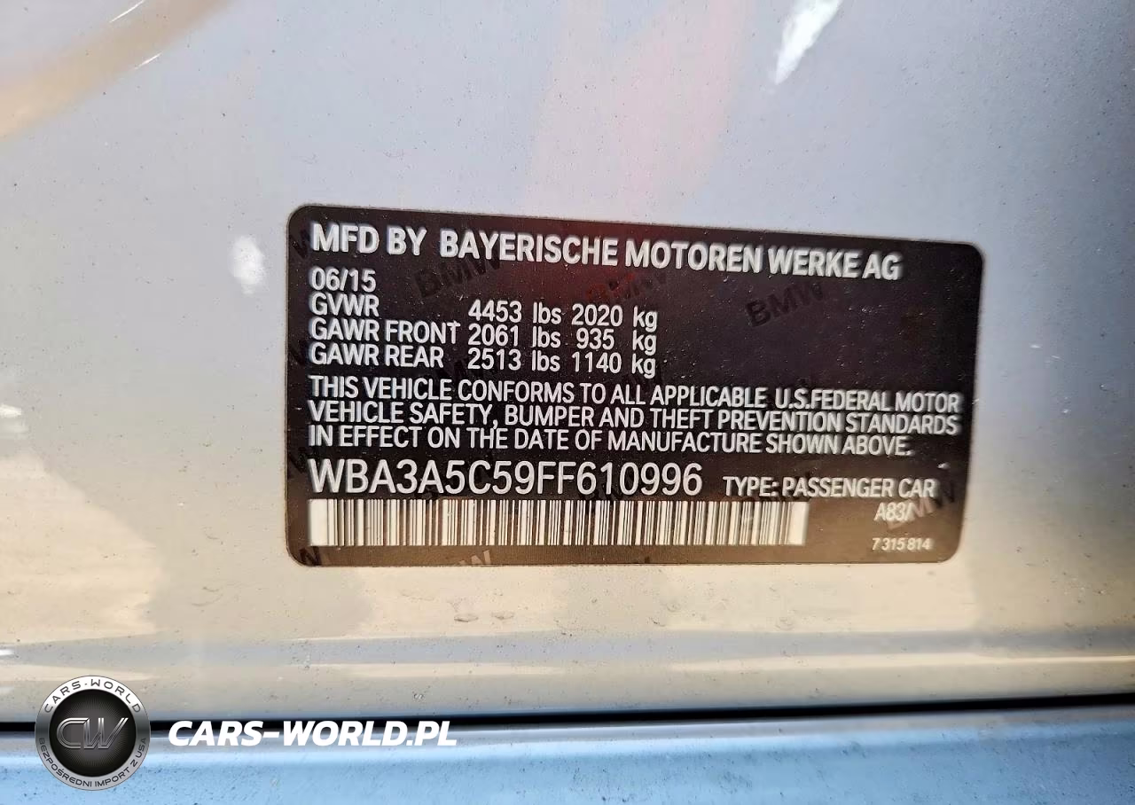 2015 BMW 328 I VIN:WBA3A5C59FF610996 - 12