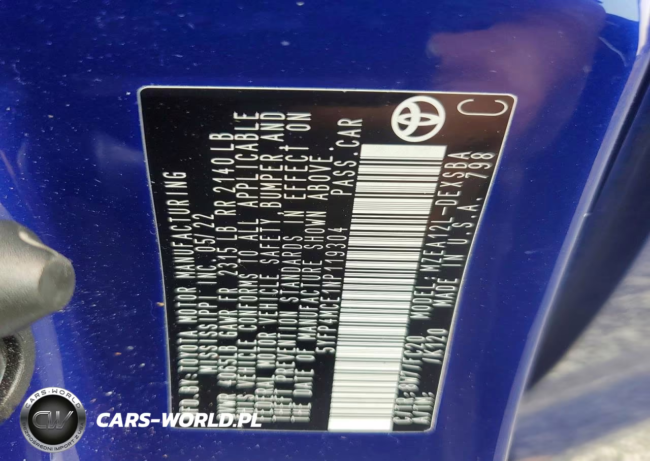 2022 Toyota Corolla Se VIN:5YFP4MCE1NP119304 - 12
