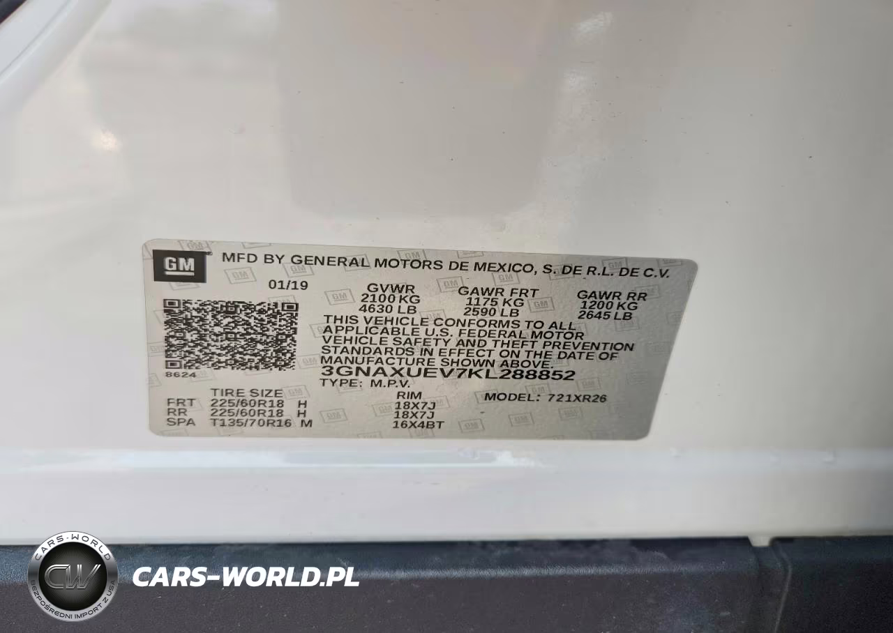 2019 Chevrolet Equinox Lt VIN:3GNAXUEV7KL288852 - 13