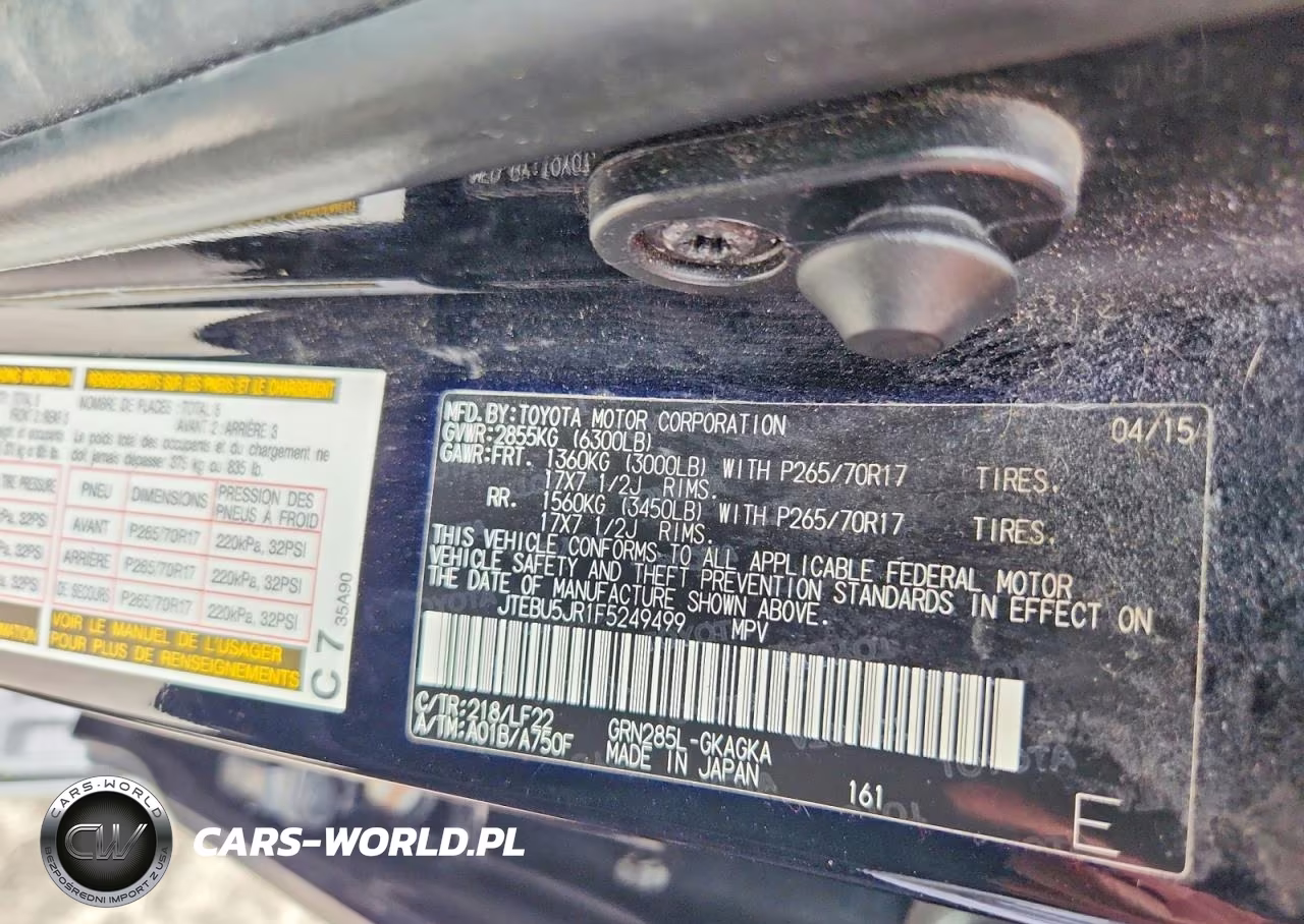 2015 Toyota 4Runner Trd Pro VIN:JTEBU5JR1F5249499 - 14