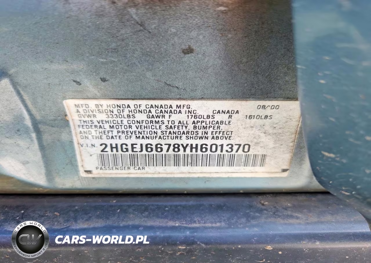 2000 Honda Civic Lx VIN:2HGEJ6678YH601370 - 12