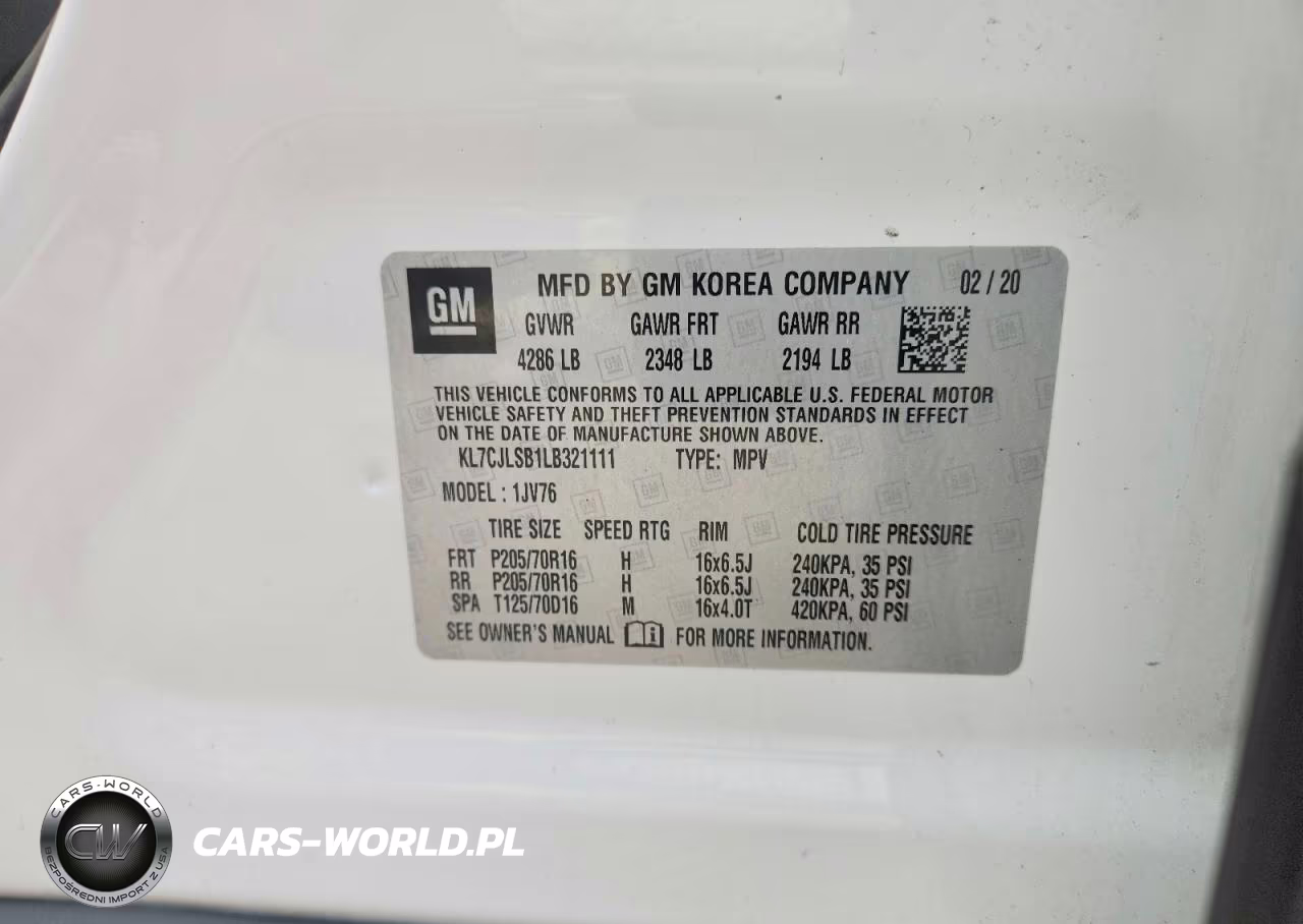 2020 Chevrolet Trax 1Lt VIN:KL7CJLSB1LB321111 - 13