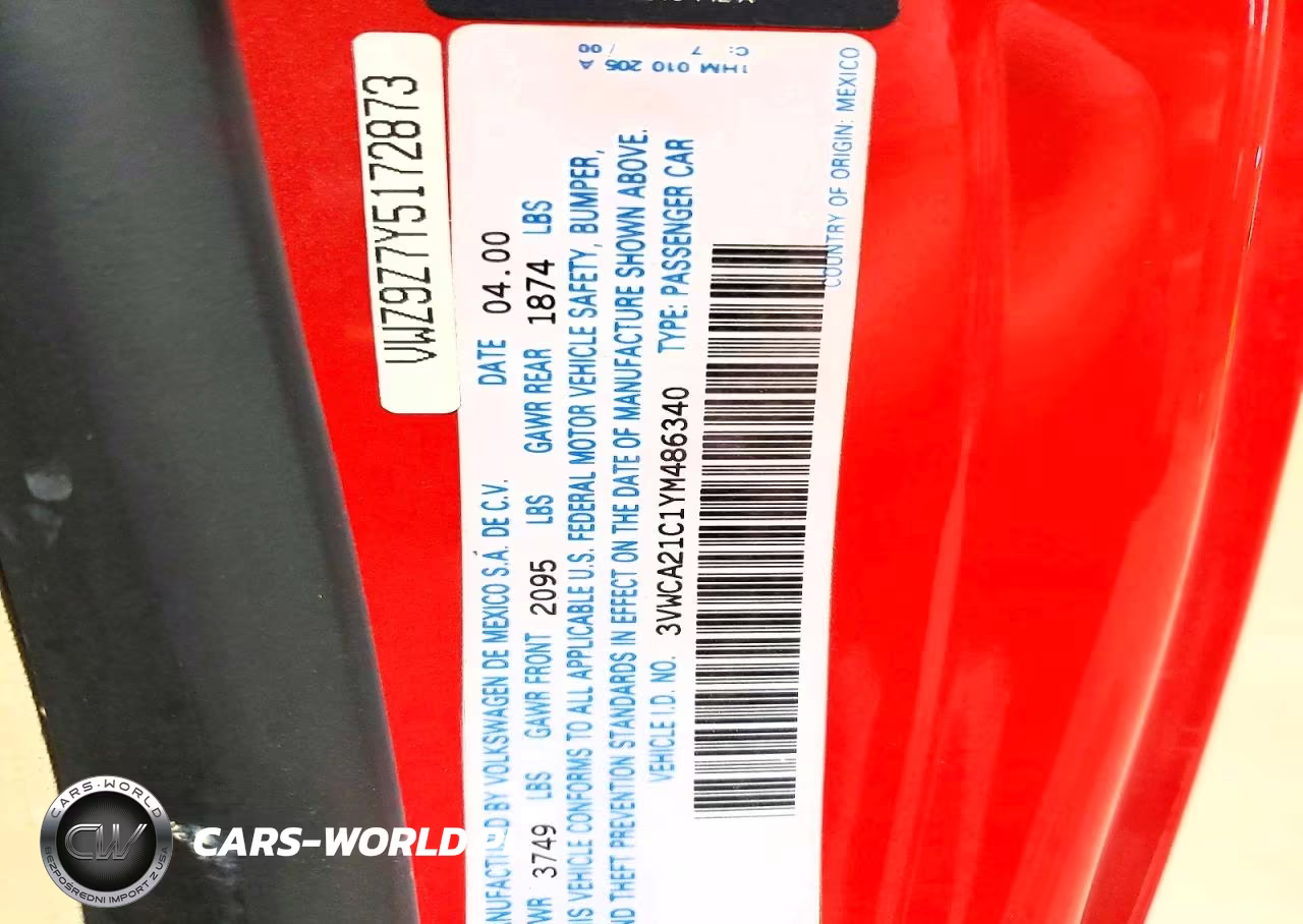 2000 Volkswagen New Beetle Gls VIN:3VWCA21C1YM486340 - 13