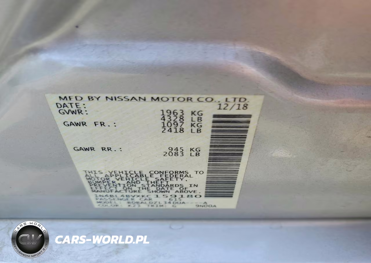 2019 Nissan Altima S VIN:1N4BL4BVXKC159180 - 12