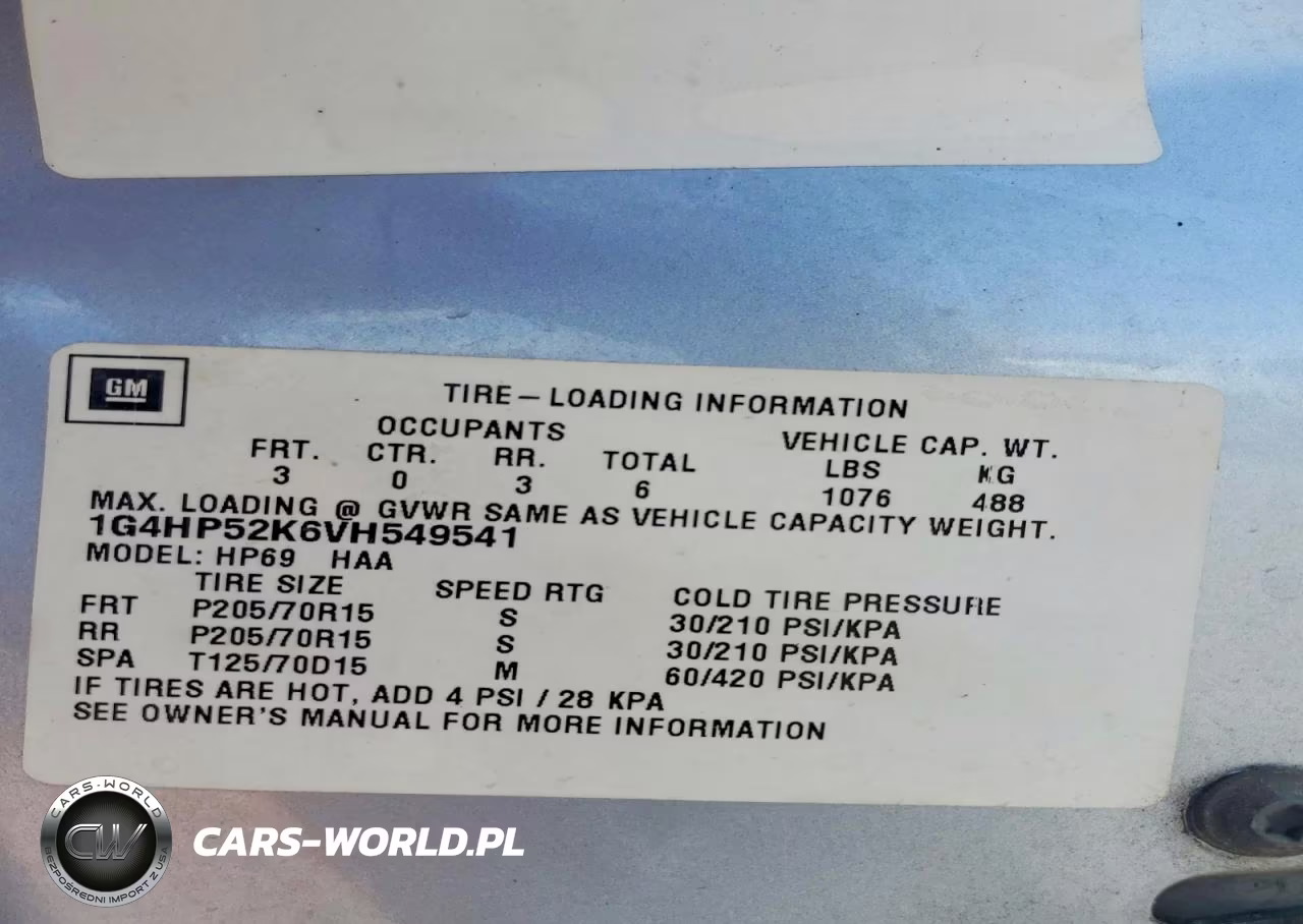 1997 Buick Lesabre Custom VIN:1G4HP52K6VH549541 - 12