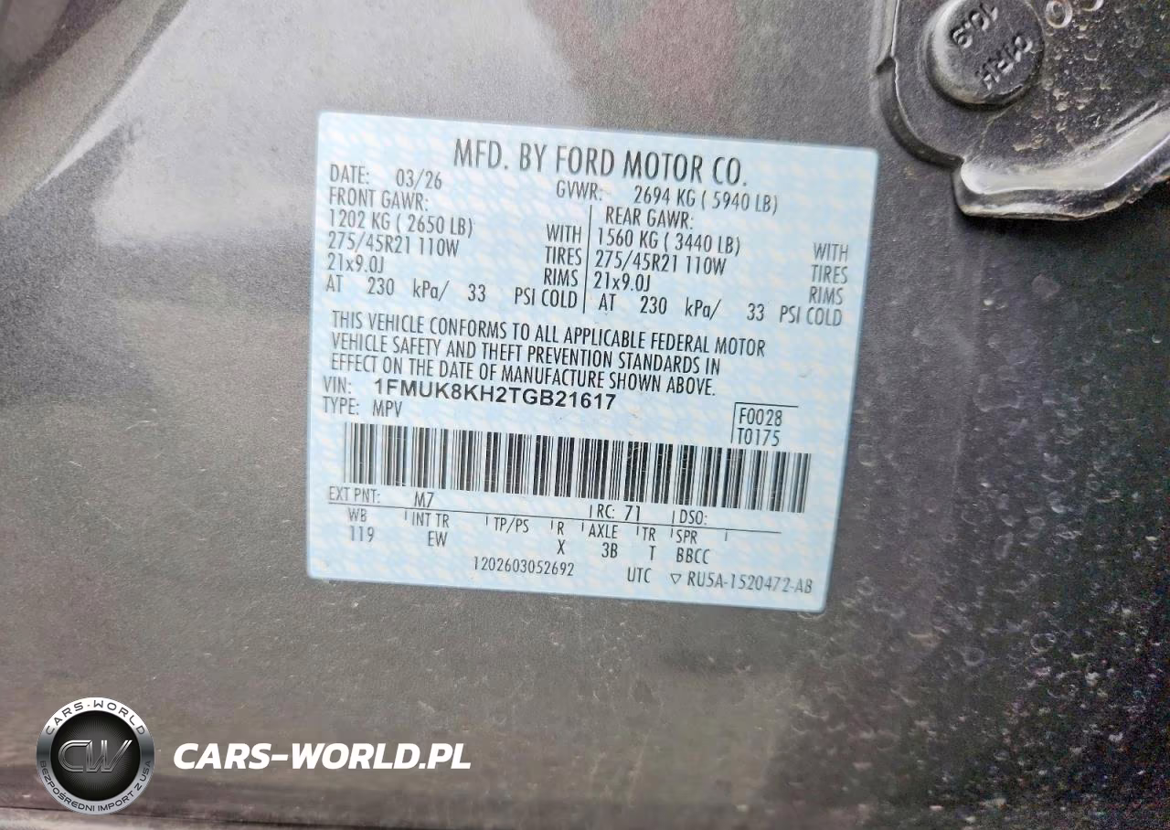 2026 Ford Explorer St-Line VIN:1FMUK8KH2TGB21617 - 14