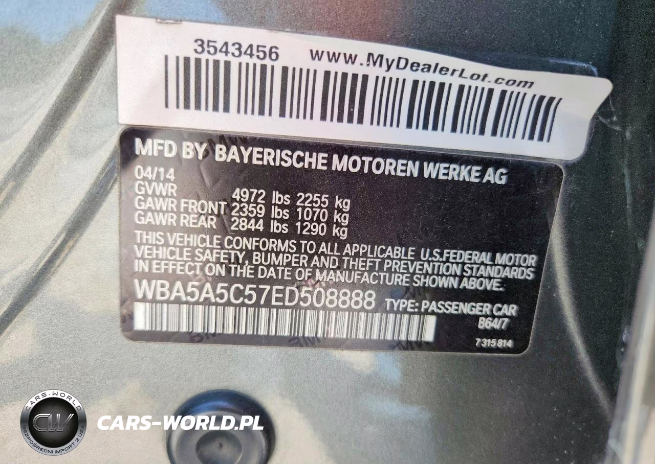 2014 BMW 528 I VIN:WBA5A5C57ED508888 - 12