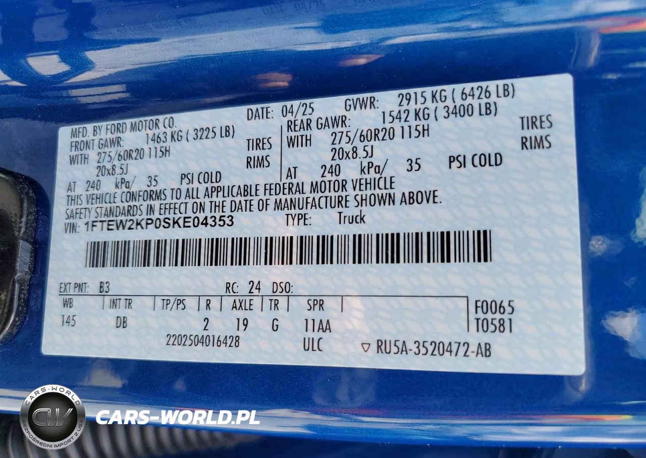 2025 Ford F150 Stx VIN:1FTEW2KP0SKE04353 - 13