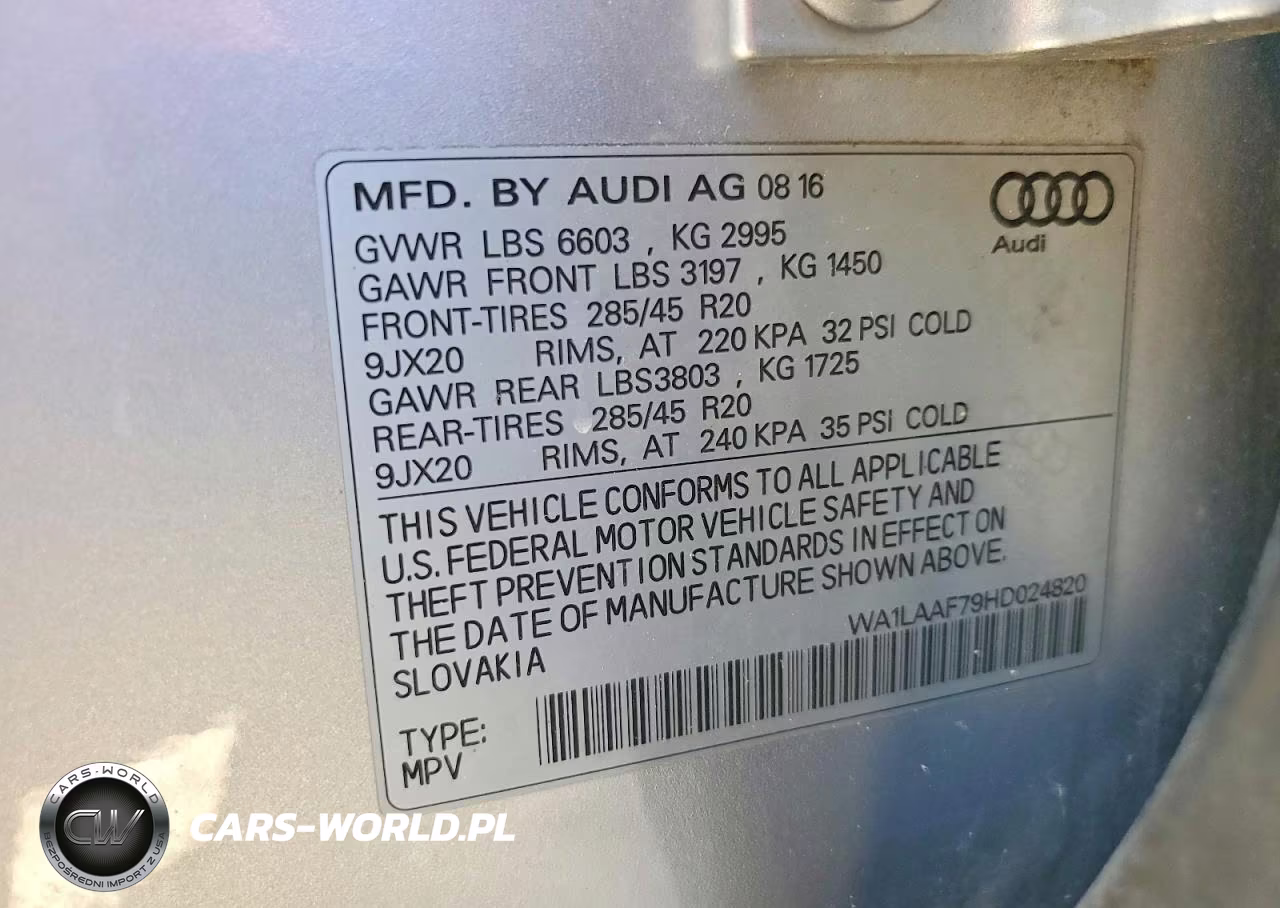 2017 Audi Q7 Premium Plus VIN:WA1LAAF79HD024820 - 13