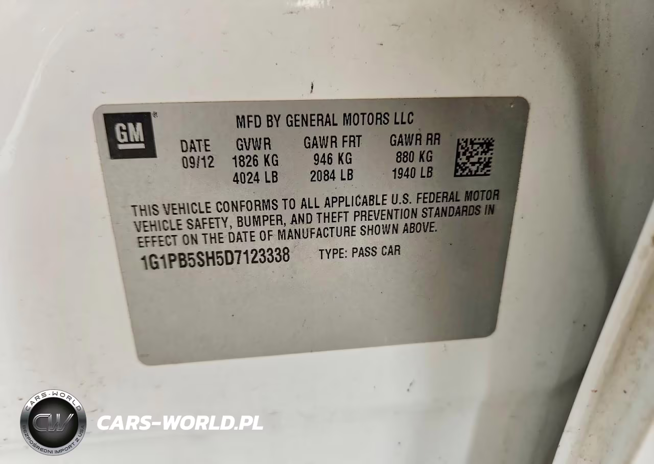 2013 Chevrolet Cruze Ls VIN:1G1PB5SH5D7123338 - 12