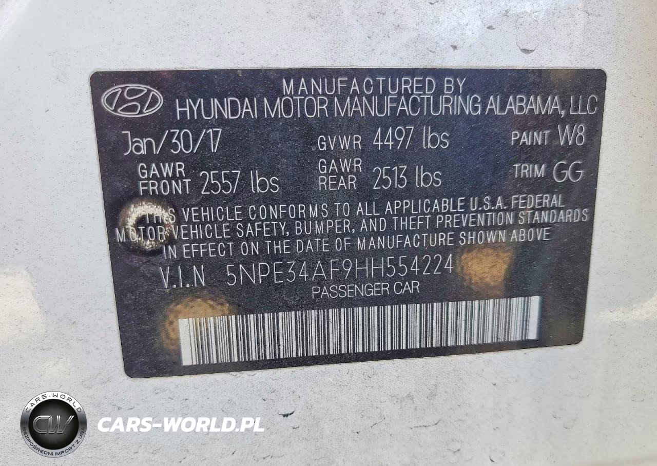 2017 Hyundai Sonata Sport VIN:5NPE34AF9HH554224 - 13