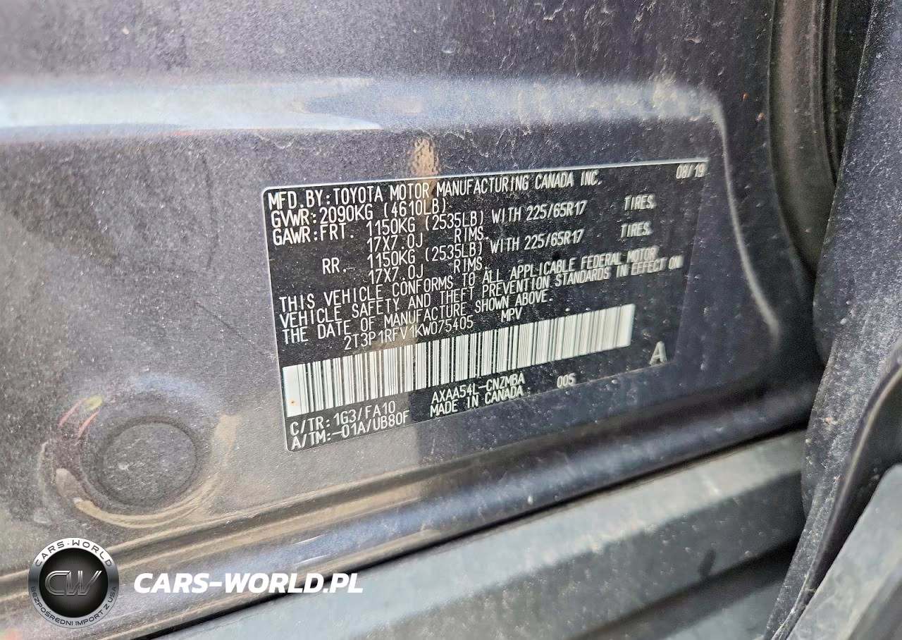 2019 Toyota Rav4 Xle VIN:2T3P1RFV1KW075405 - 14