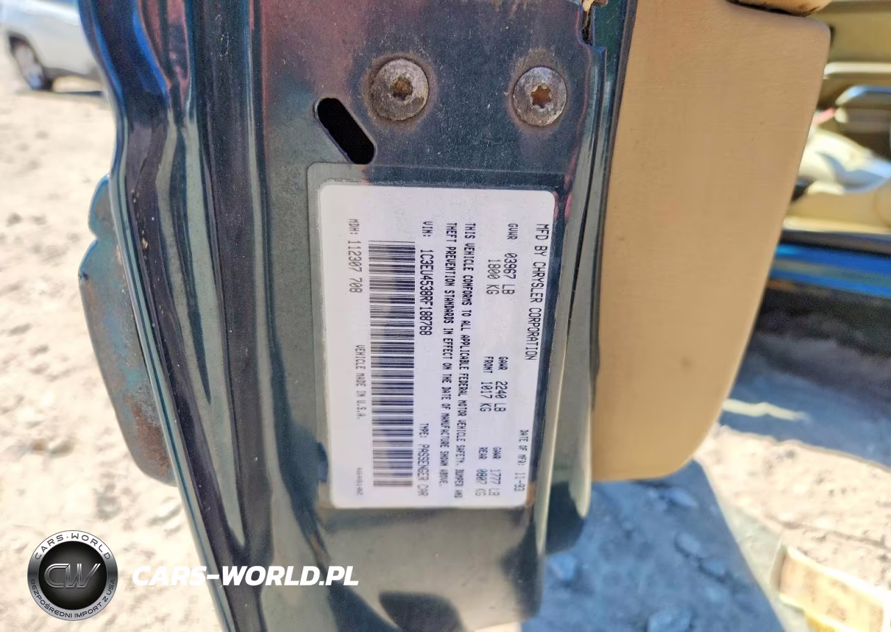 1994 Chrysler Lebaron Base VIN:1C3EU4538RF188768 - 12