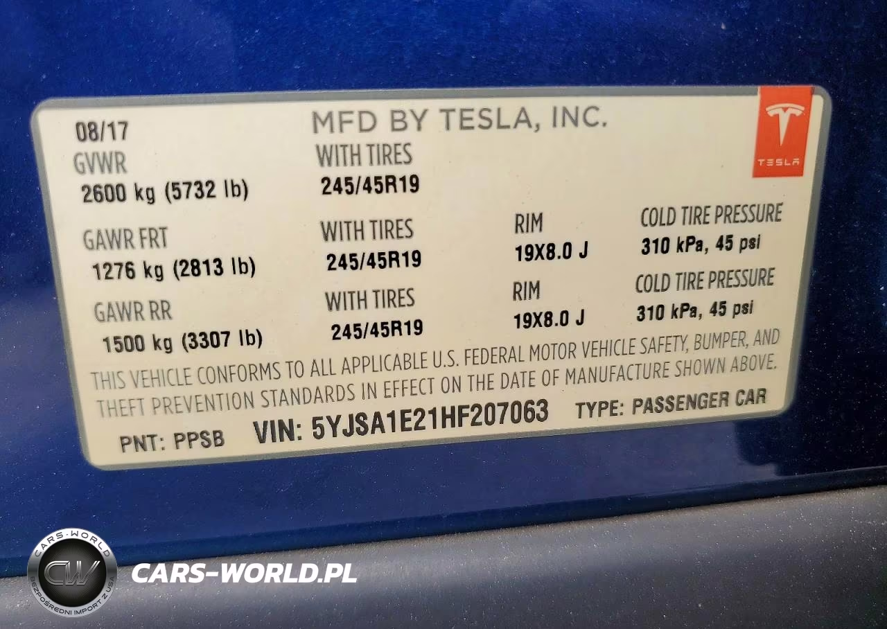 2017 Tesla Model S VIN:5YJSA1E21HF207063 - 12