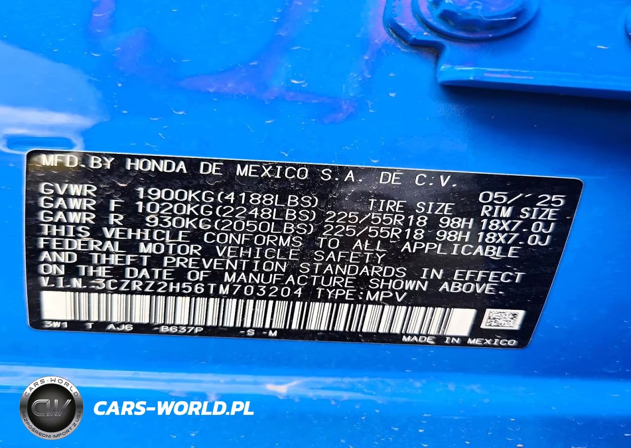 2026 Honda Hr-V Sport VIN:3CZRZ2H56TM703204 - 13