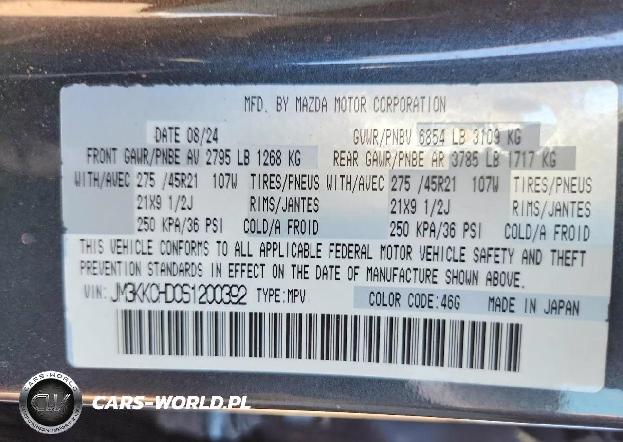 2025 Mazda Cx-90 Premium Sport VIN:JM3KKCHD0S1200392 - 14