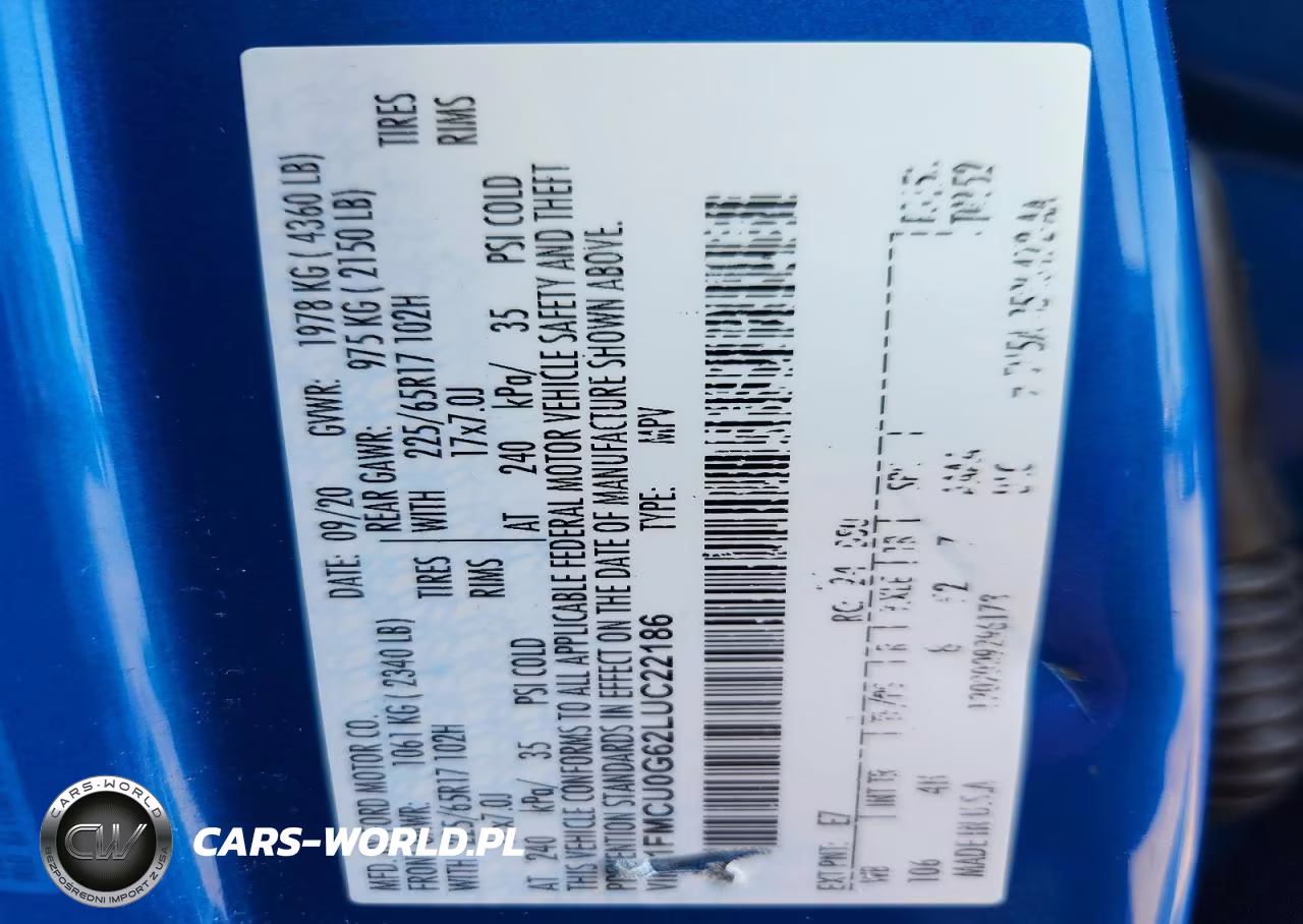 2020 Ford Escape Se VIN:1FMCU0G62LUC22186 - 13