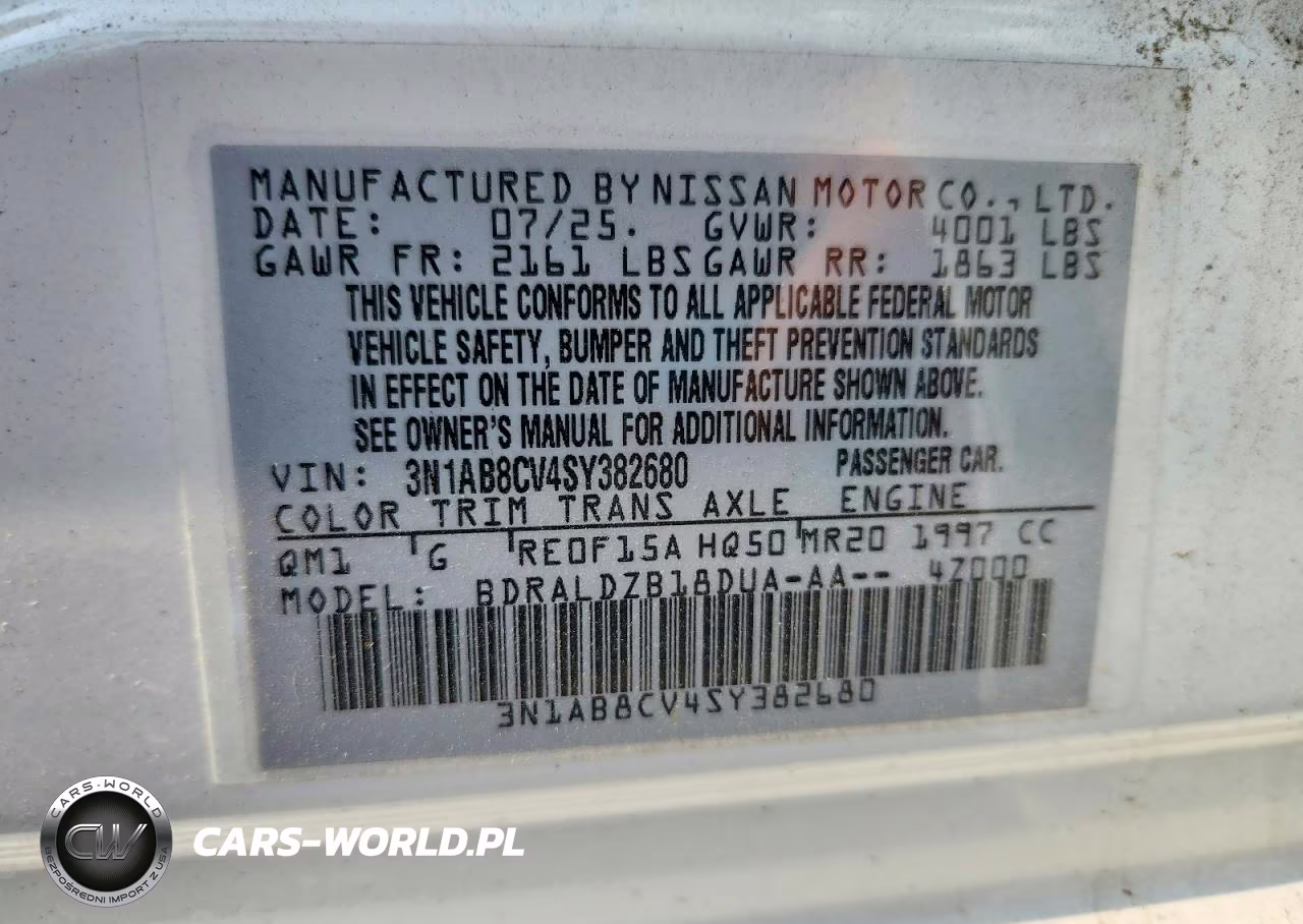 2025 Nissan Sentra Sv VIN:3N1AB8CV4SY382680 - 12
