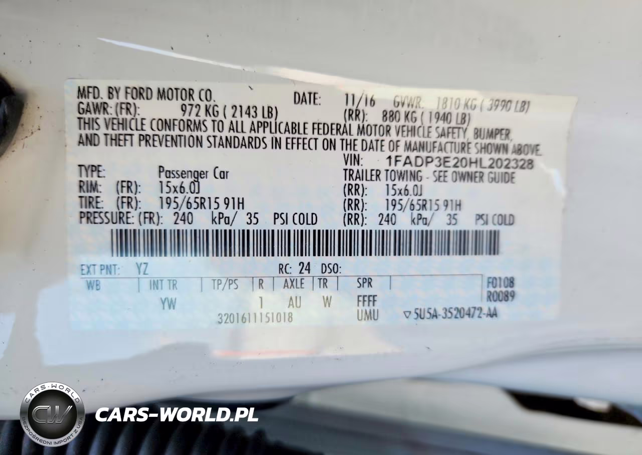 2017 Ford Focus S VIN:1FADP3E20HL202328 - 12