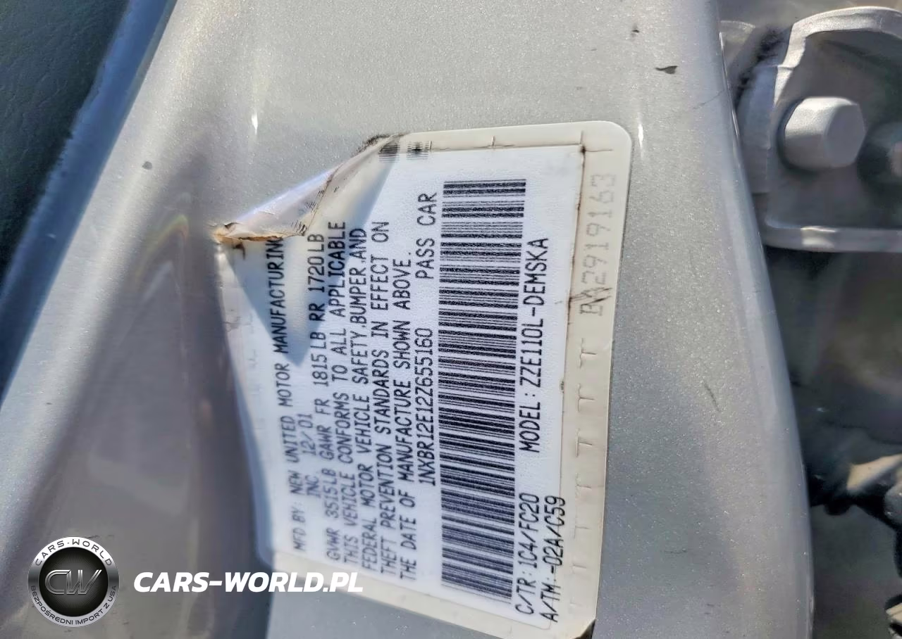 2002 Toyota Corolla S VIN:1NXBR12E12Z655160 - 12