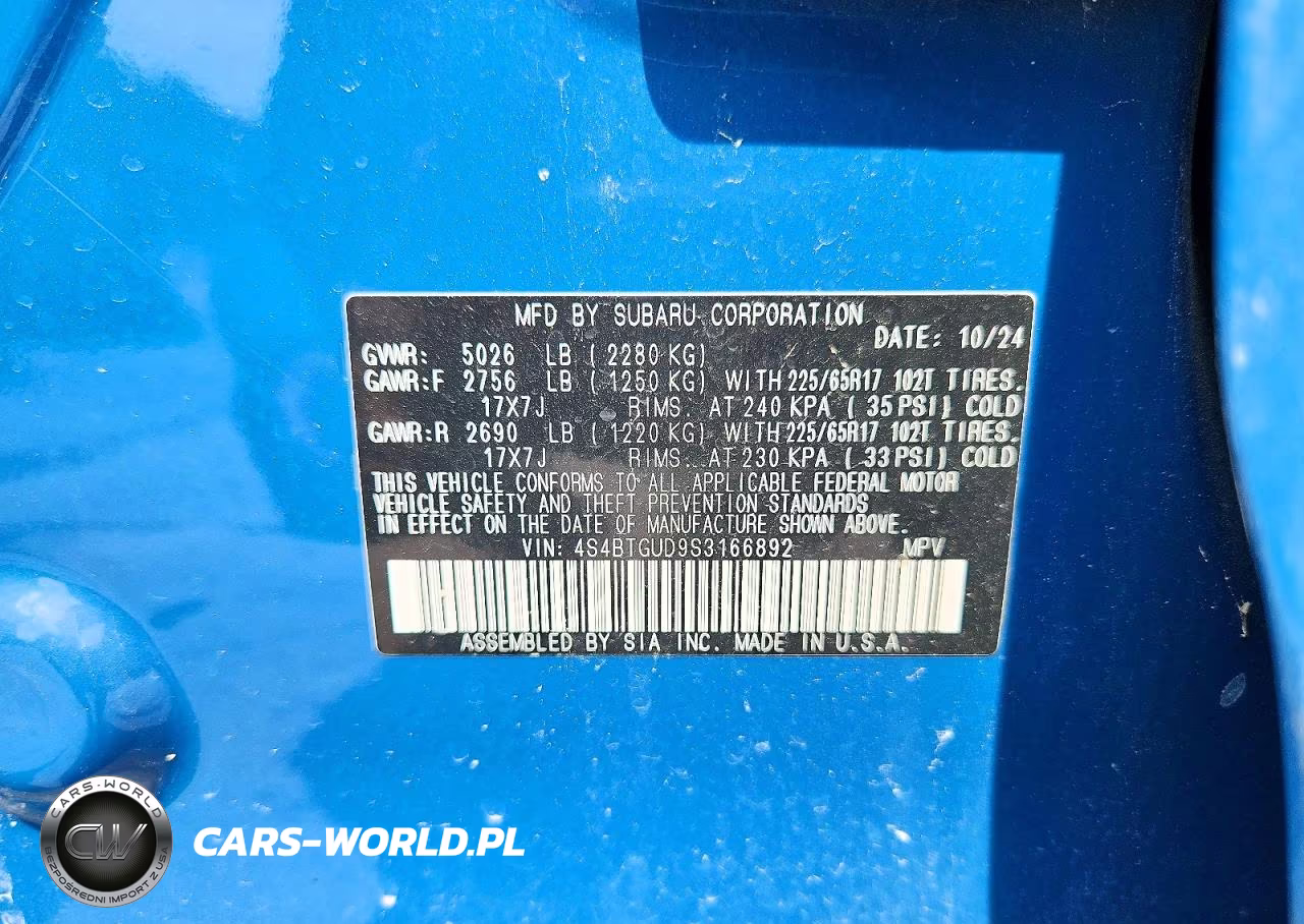 2025 Subaru Outback Wilderness VIN:4S4BTGUD9S3166892 - 13