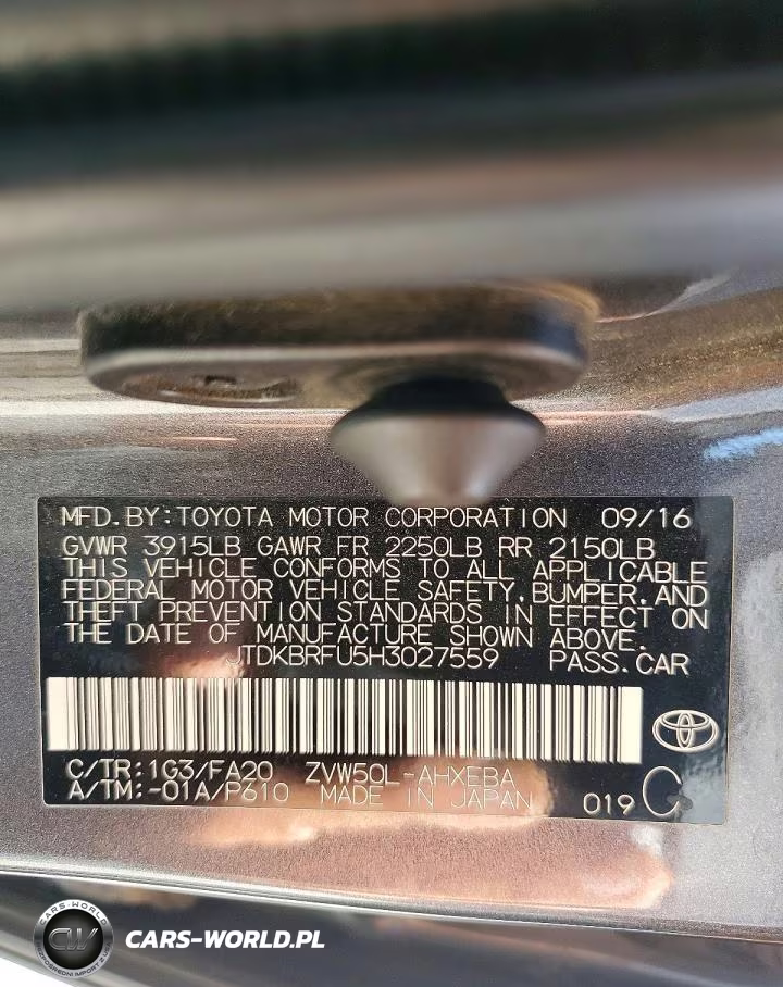 2017 Toyota Prius Two VIN:JTDKBRFU5H3027559 - 12