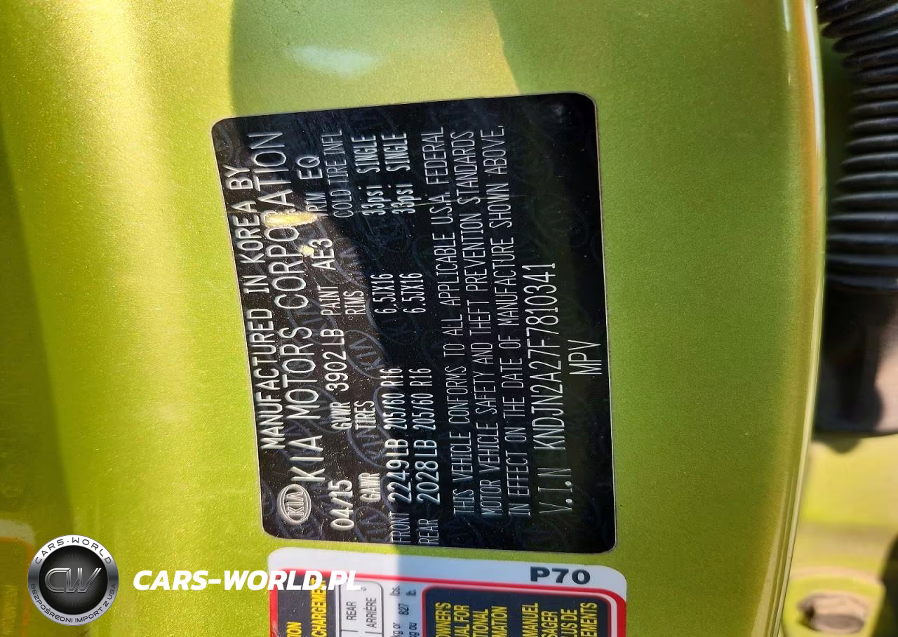 2015 Kia Soul Base VIN:KNDJN2A27F7810341 - 13