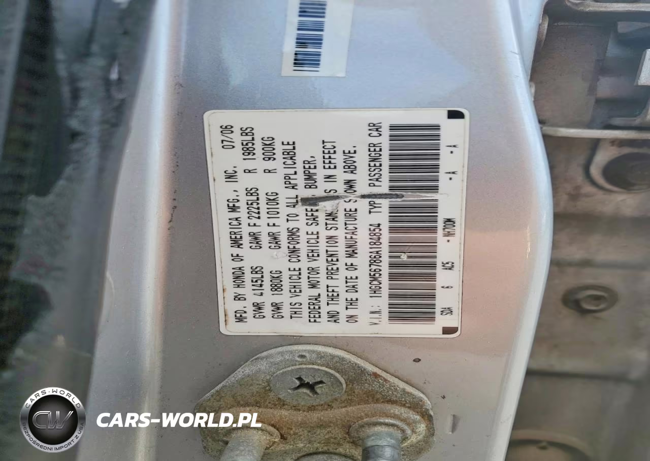 2006 Honda Accord Ex VIN:1HGCM56786A184854 - 12