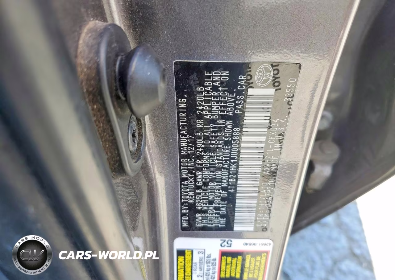 2018 Toyota Camry Hybrid Xle VIN:4T1B21HK1JU005888 - 12