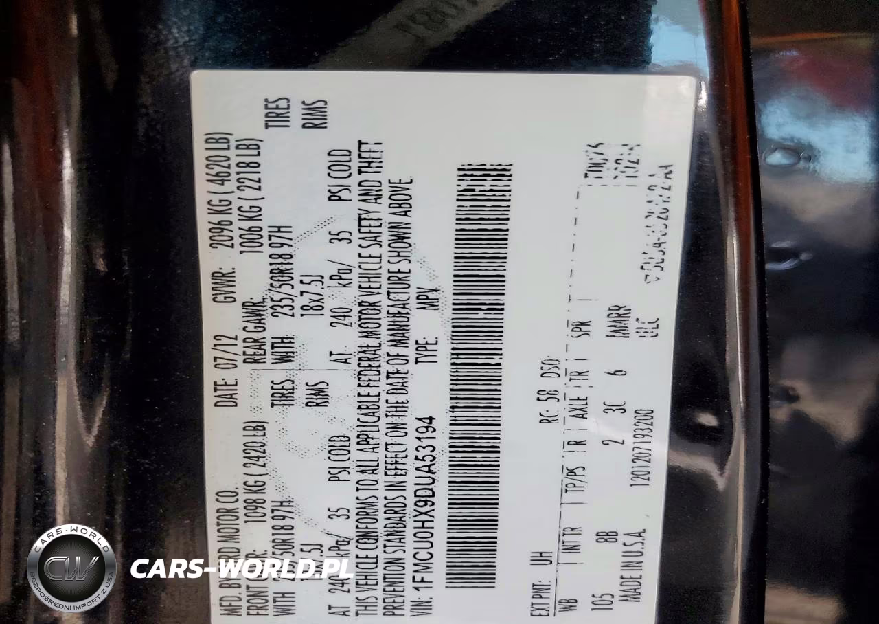2013 Ford Escape Sel VIN:1FMCU0HX9DUA53194 - 13