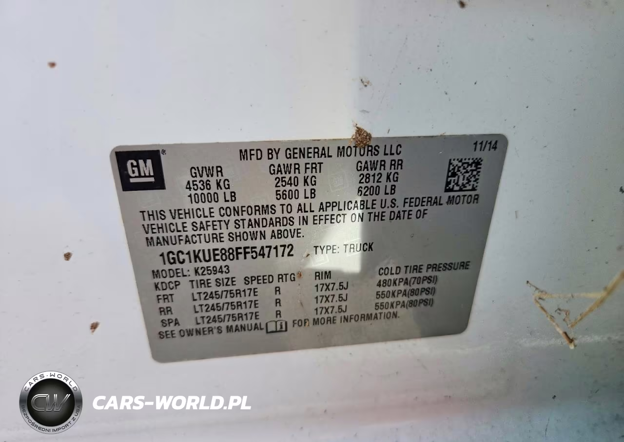 2015 Chevrolet Silverado K2500 Heavy Duty VIN:1GC1KUE88FF547172 - 12