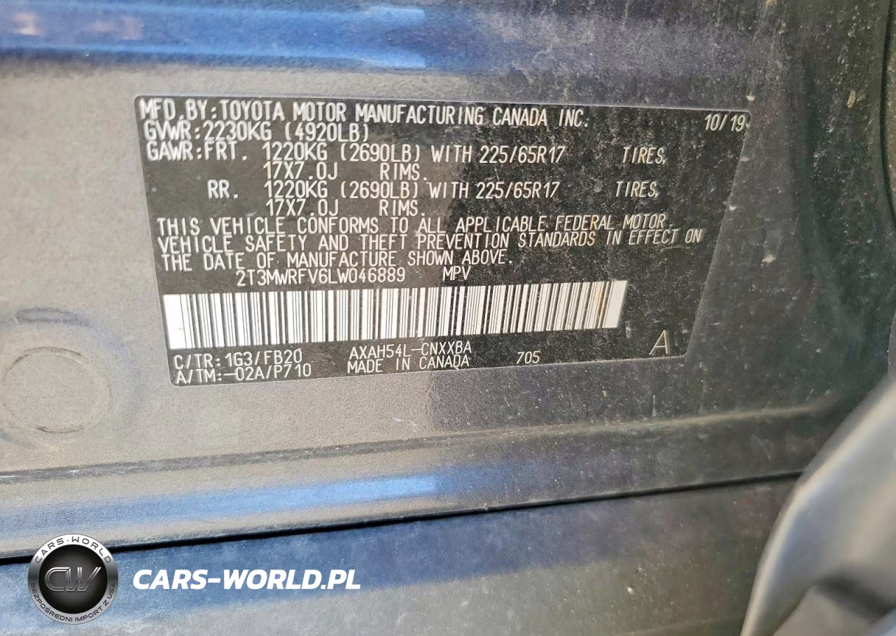 2020 Toyota Rav4 Le VIN:2T3MWRFV6LW046889 - 10