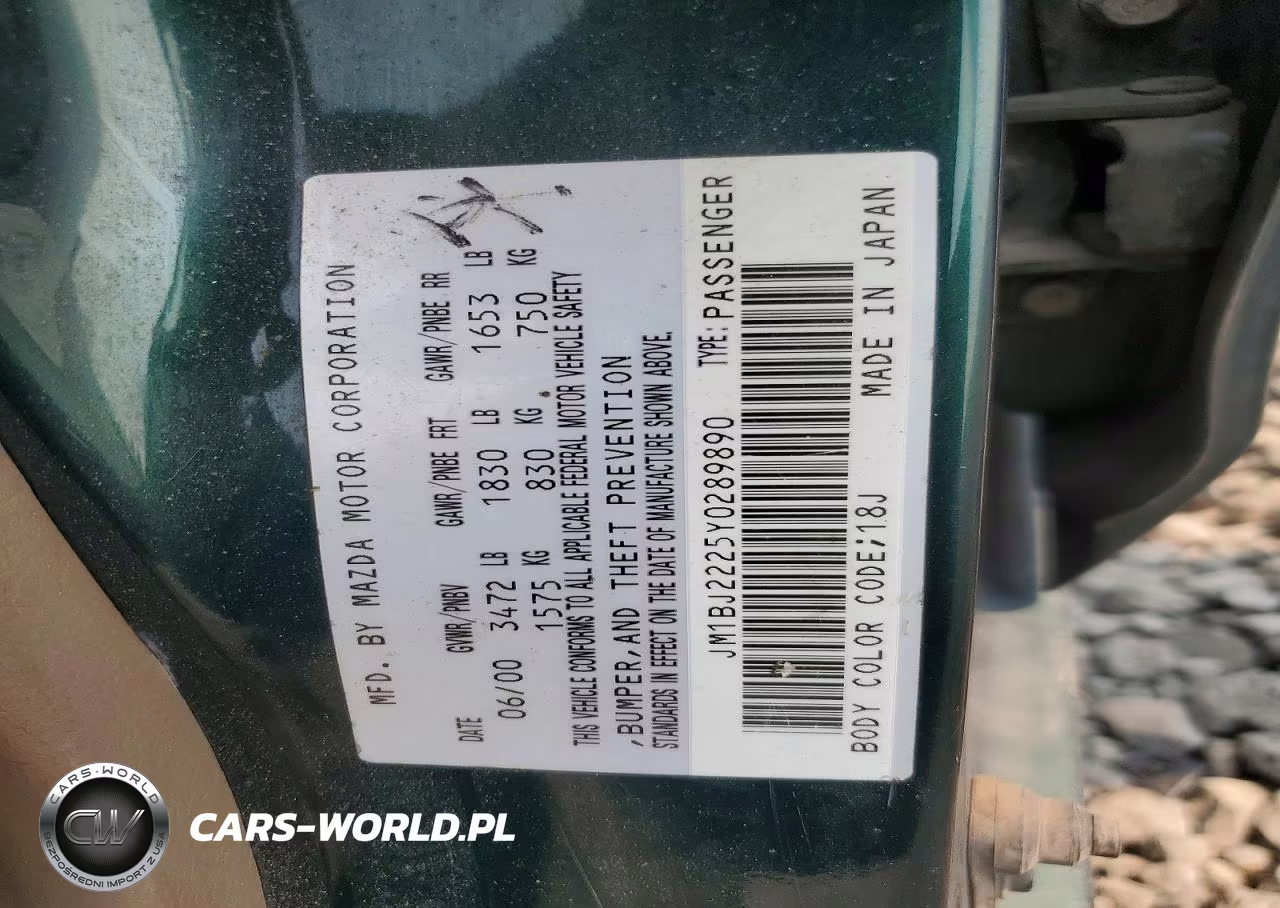 2000 Mazda Protege Dx VIN:JM1BJ2225Y0289890 - 12