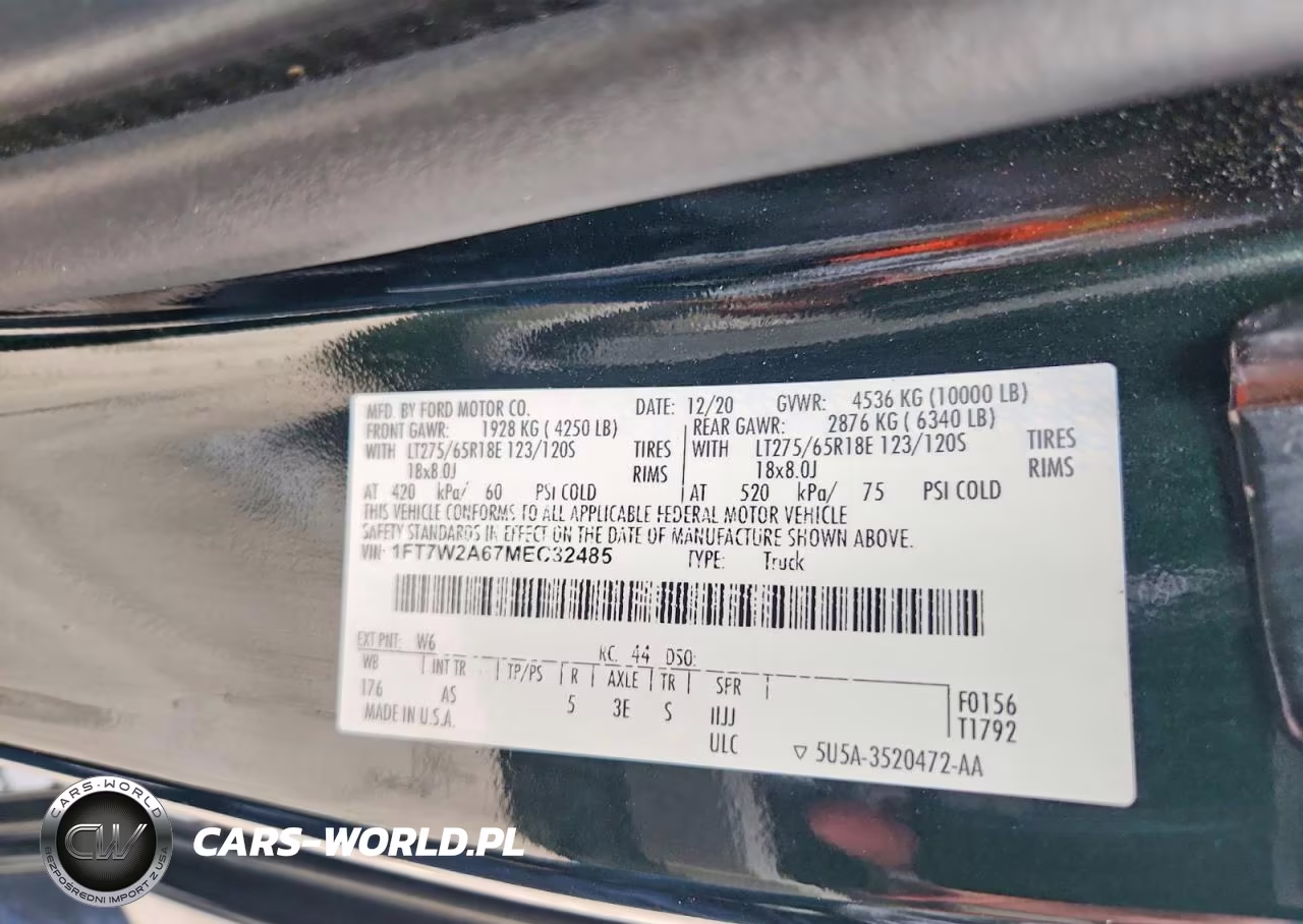 2021 Ford F250 Super Duty VIN:1FT7W2A67MEC32485 - 13