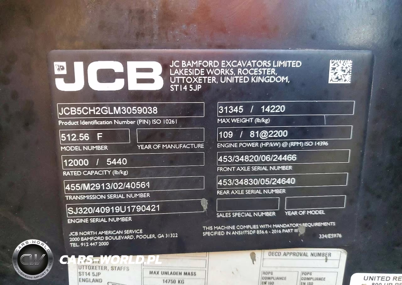 2021 Jcb 512-56 - Telehandler VIN:JCB5CH2GLM3059038 - 10