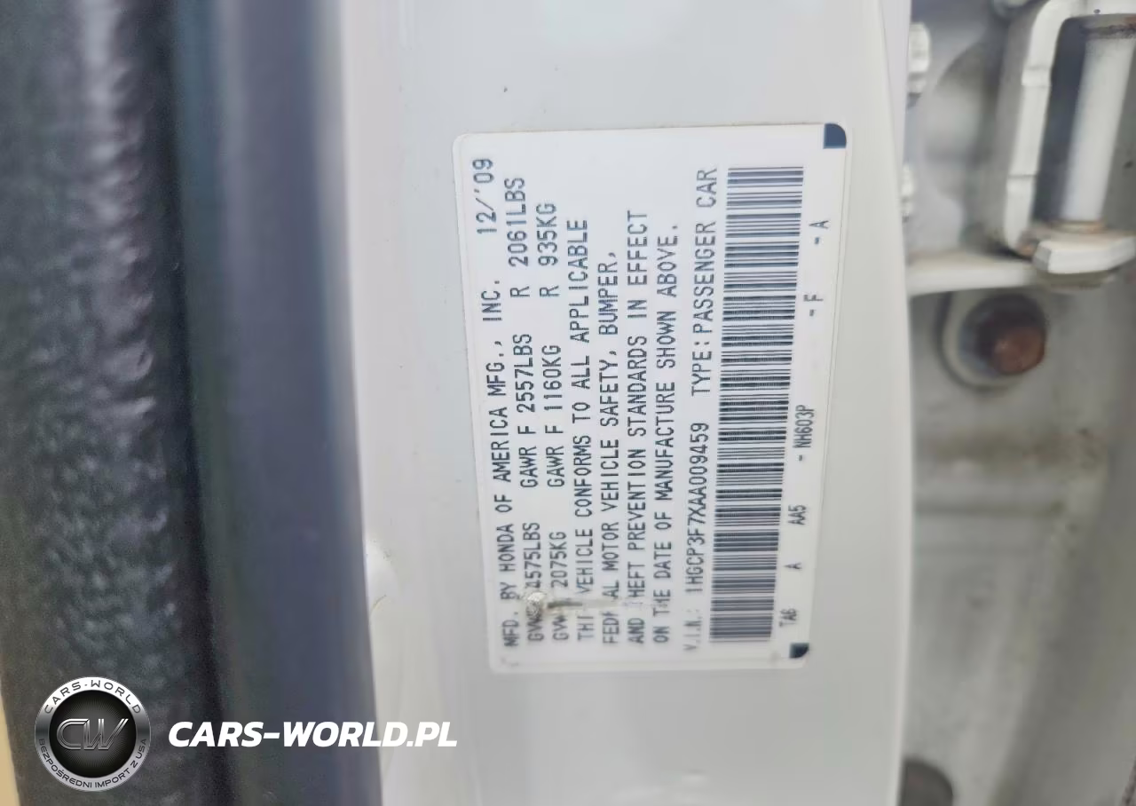 2010 Honda Accord Ex VIN:1HGCP3F7XAA009459 - 12