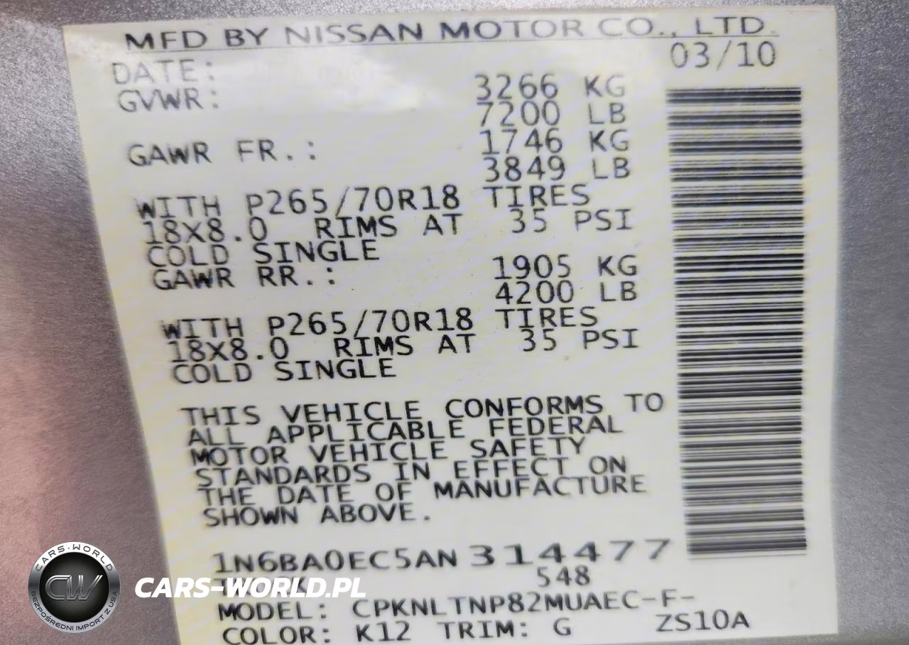 2010 Nissan Titan Se VIN:1N6BA0EC5AN314477 - 12