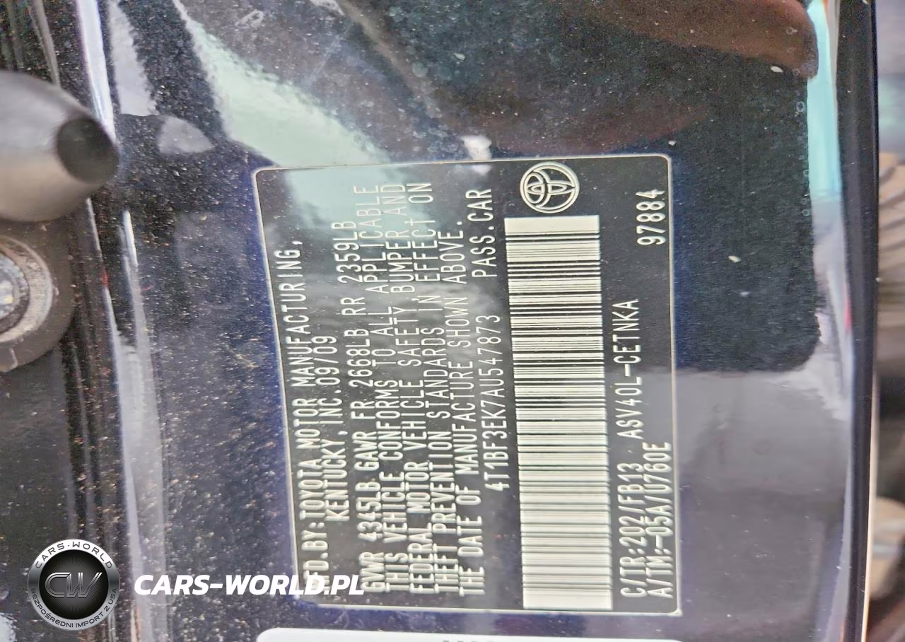 2010 Toyota Camry Le VIN:4T1BF3EK7AU547873 - 12