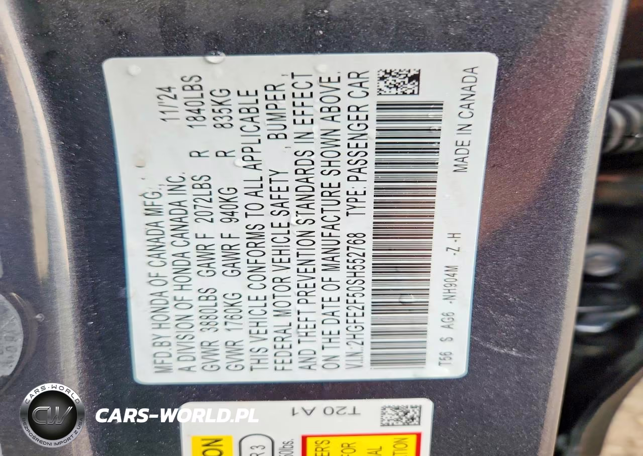 2025 Honda Civic Sport VIN:2HGFE2F50SH552768 - 13