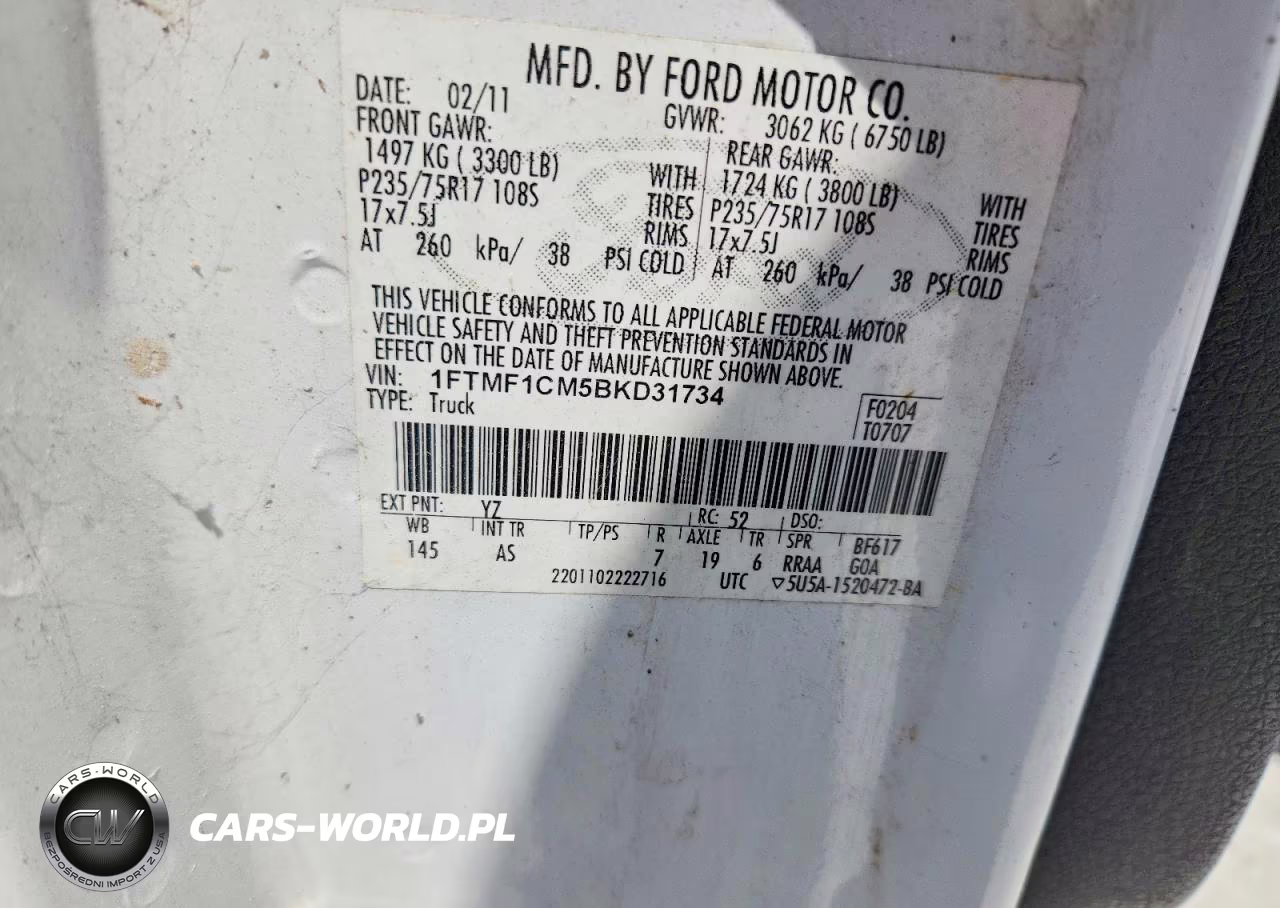 2011 Ford F150 VIN:1FTMF1CM5BKD31734 - 12