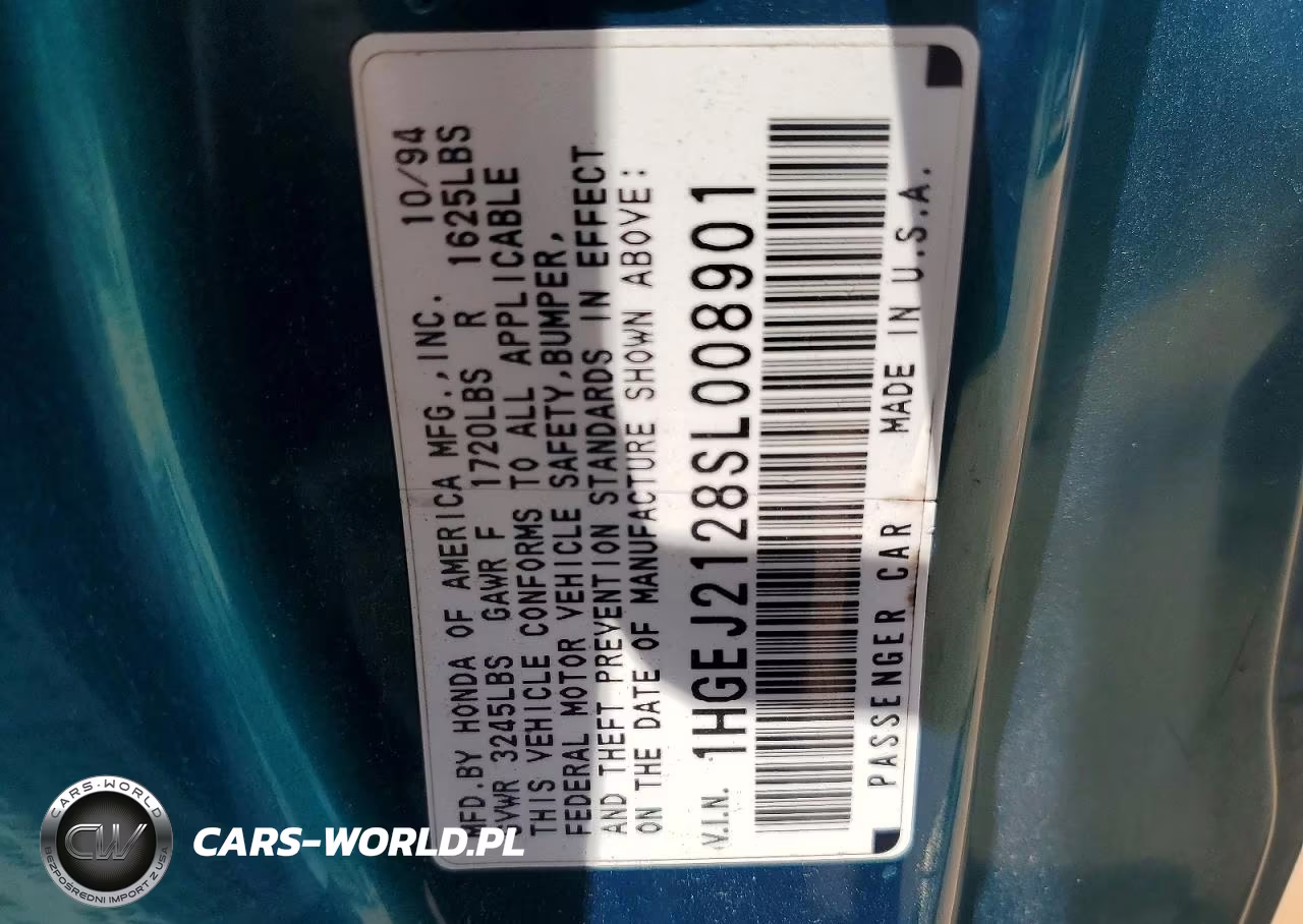 1995 Honda Civic Dx VIN:1HGEJ2128SL008901 - 12