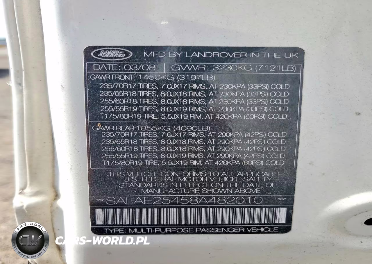 2008 Land Rover Lr3 Se VIN:SALAE25458A482010 - 13