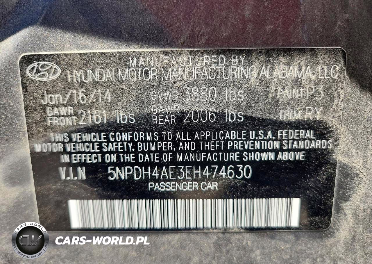 2014 Hyundai Elantra Limited VIN:5NPDH4AE3EH474630 - 12