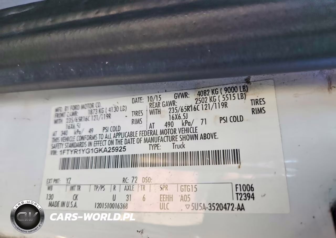 2016 Ford Transit VIN:1FTYR1YG1GKA25925 - 13