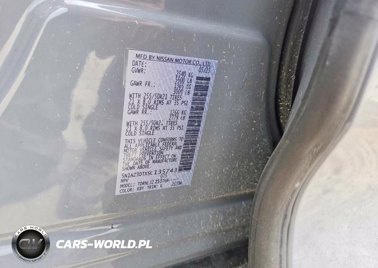 2025 Nissan Murano Platinum VIN:5N1AZ3DTXSC135743 - 13