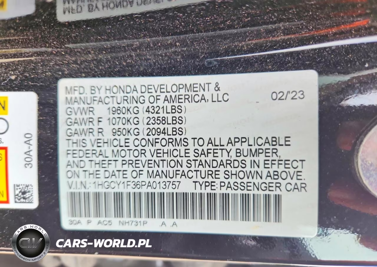 2023 Honda Accord Ex VIN:1HGCY1F36PA013757 - 12