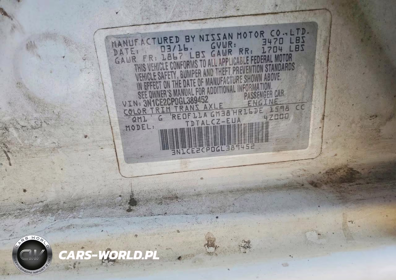 2016 Nissan Versa Note S Plus VIN:3N1CE2CP0GL389452 - 12