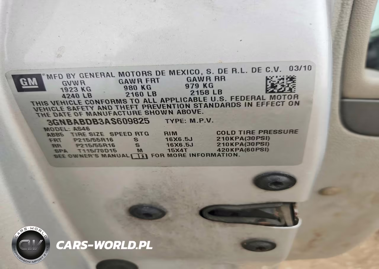 2010 Chevrolet Hhr Lt VIN:3GNBABDB3AS609825 - 12