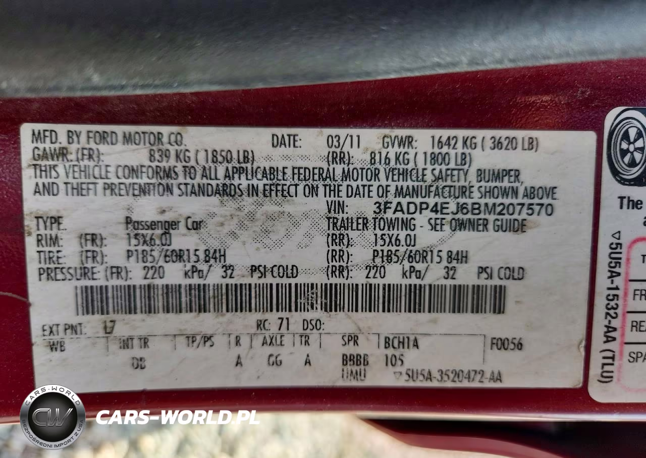 2011 Ford Fiesta Se VIN:3FADP4EJ6BM207570 - 12