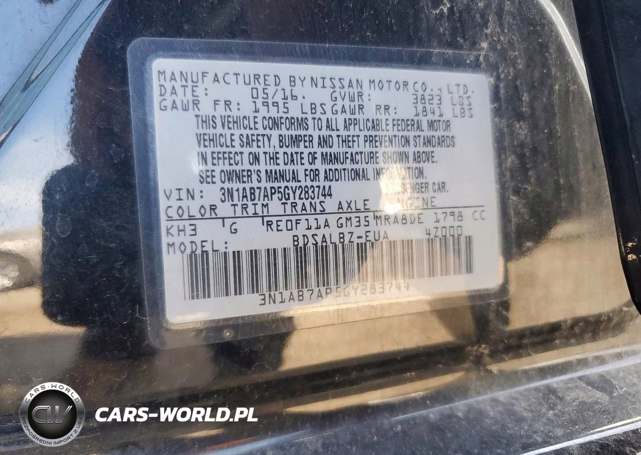 2016 Nissan Sentra S VIN:3N1AB7AP5GY283744 - 13